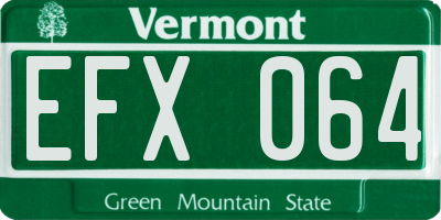 VT license plate EFX064