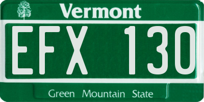 VT license plate EFX130