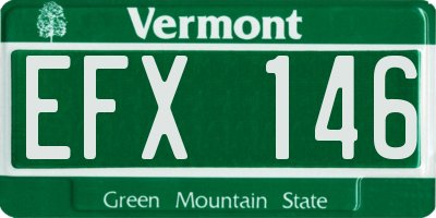 VT license plate EFX146