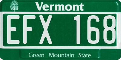 VT license plate EFX168