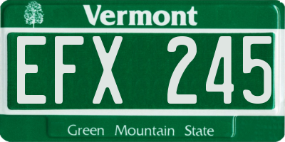 VT license plate EFX245
