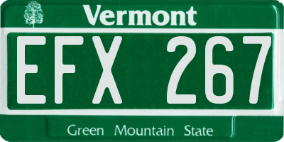 VT license plate EFX267