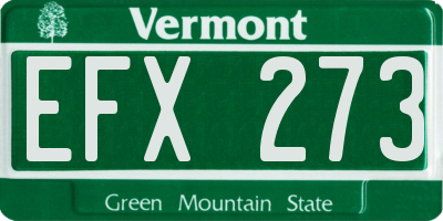 VT license plate EFX273