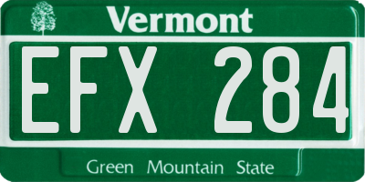 VT license plate EFX284