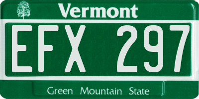 VT license plate EFX297