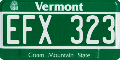 VT license plate EFX323