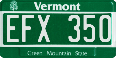 VT license plate EFX350