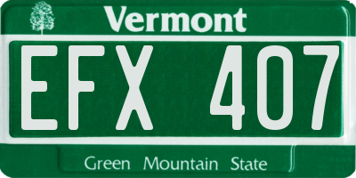 VT license plate EFX407