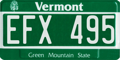 VT license plate EFX495
