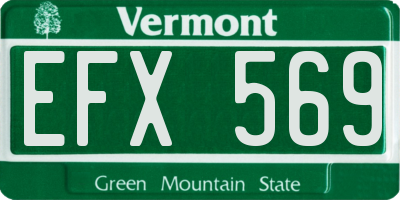 VT license plate EFX569