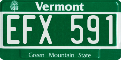 VT license plate EFX591