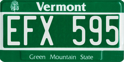 VT license plate EFX595