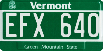 VT license plate EFX640