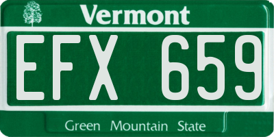 VT license plate EFX659