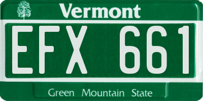 VT license plate EFX661