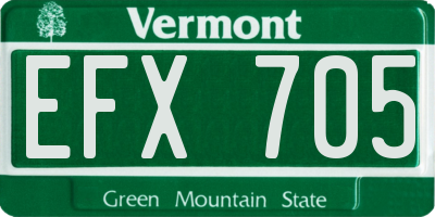 VT license plate EFX705