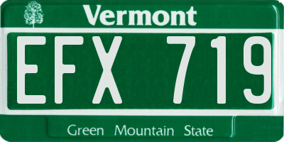 VT license plate EFX719