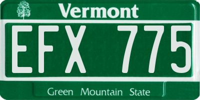VT license plate EFX775