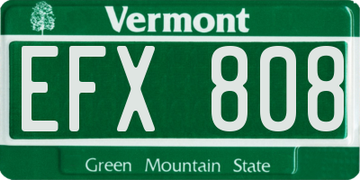 VT license plate EFX808