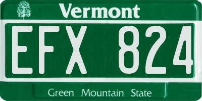 VT license plate EFX824