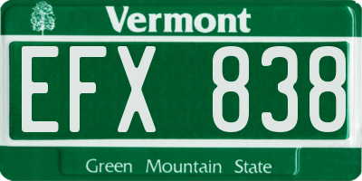 VT license plate EFX838