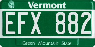 VT license plate EFX882