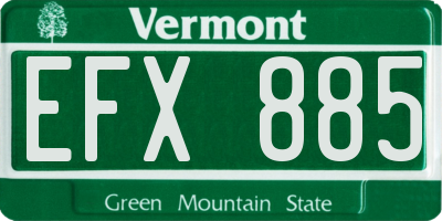 VT license plate EFX885