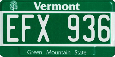 VT license plate EFX936
