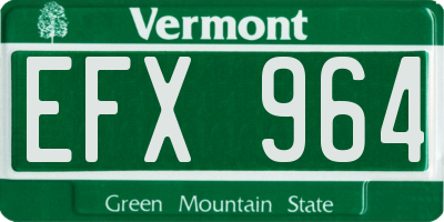VT license plate EFX964