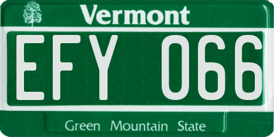 VT license plate EFY066
