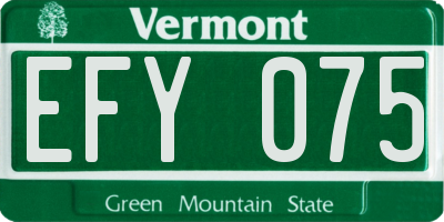 VT license plate EFY075
