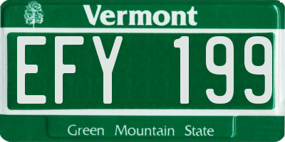 VT license plate EFY199