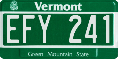 VT license plate EFY241
