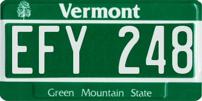 VT license plate EFY248