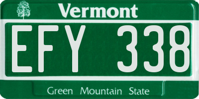 VT license plate EFY338