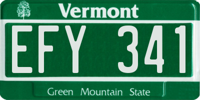 VT license plate EFY341