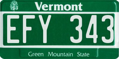 VT license plate EFY343