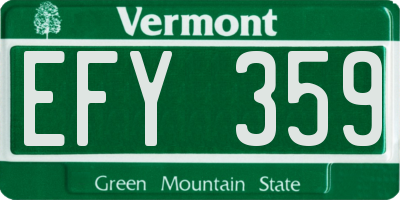 VT license plate EFY359