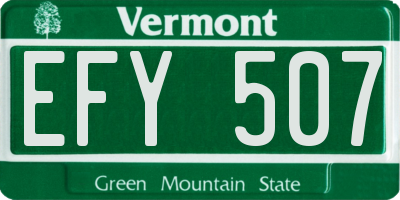 VT license plate EFY507