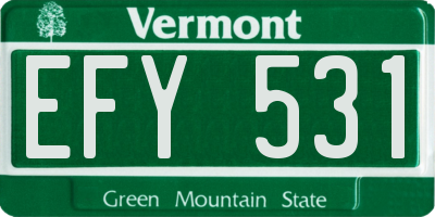 VT license plate EFY531