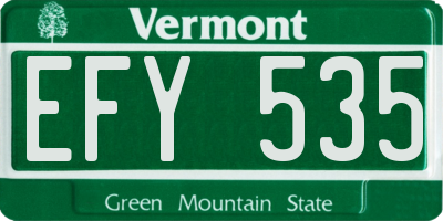 VT license plate EFY535