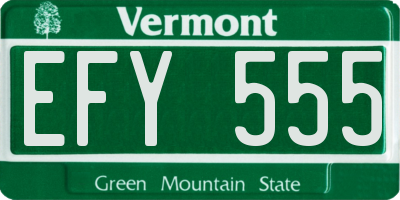 VT license plate EFY555
