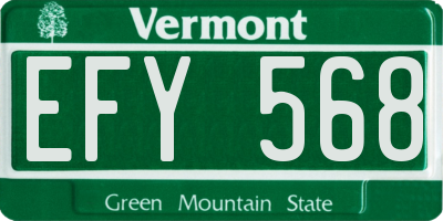 VT license plate EFY568