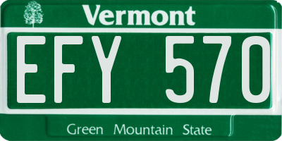 VT license plate EFY570