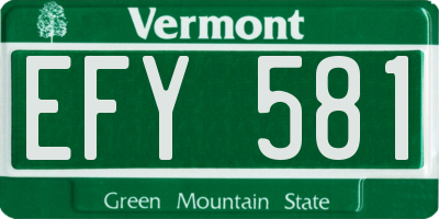 VT license plate EFY581