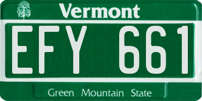 VT license plate EFY661