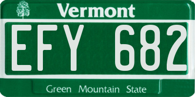 VT license plate EFY682