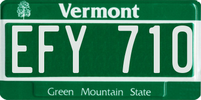 VT license plate EFY710
