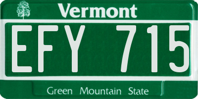 VT license plate EFY715