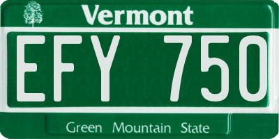VT license plate EFY750